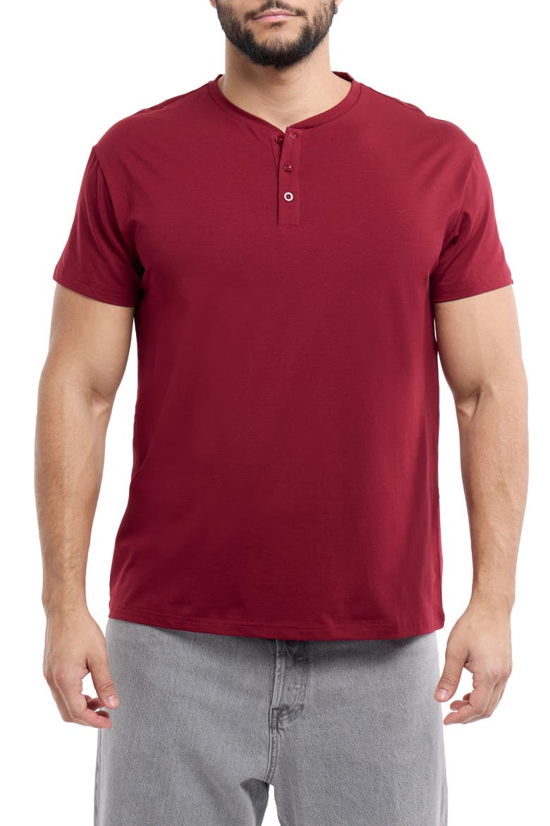 Short Sleeve Henley, Main, color, CRANBERRY
