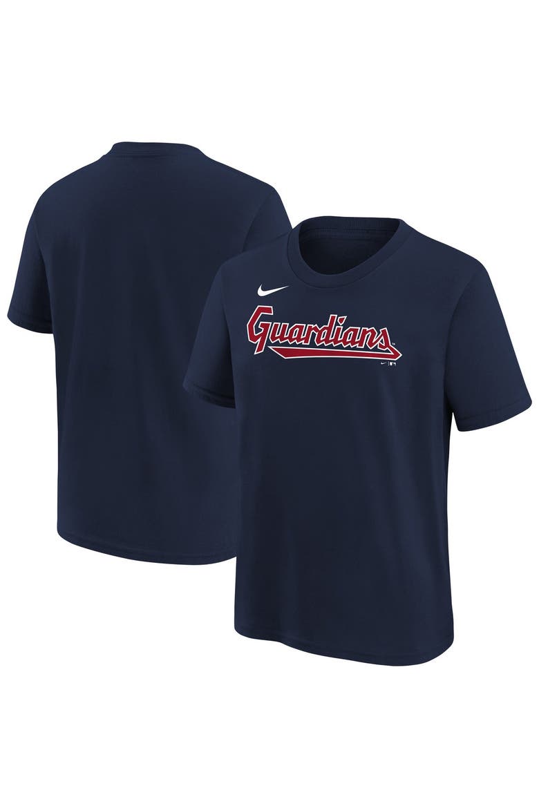 Youth Nike  Navy Cleveland Guardians Wordmark T-Shirt, Main, color, Navy