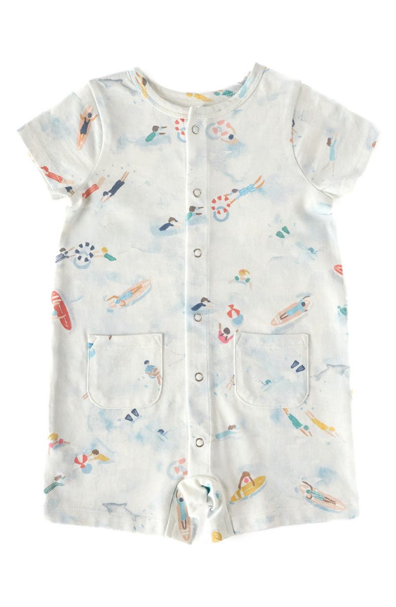 Pehr Beach Print Organic Cotton Romper, Main, color, 
