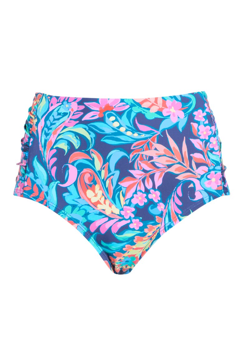 Comfort Core Shirred Side Bikini Bottoms, Alternate, color, PANTHEON BLUE