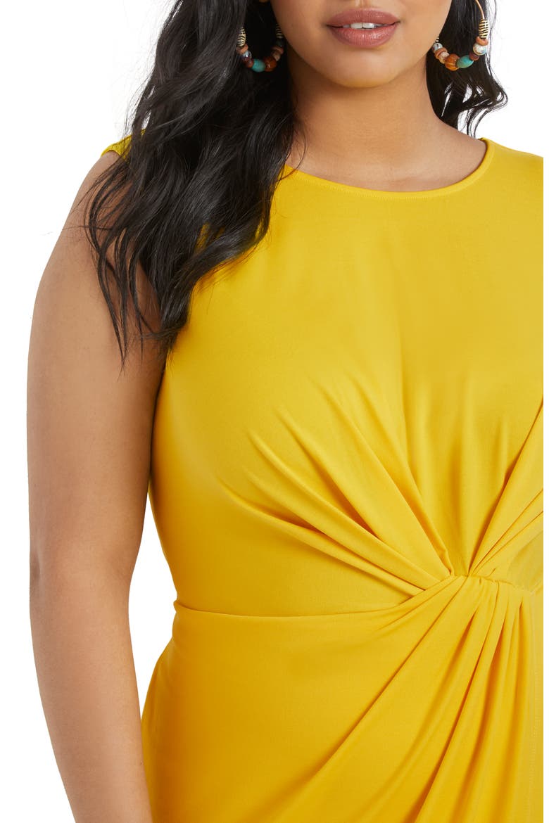 Drape Front Midi Dress, Alternate, color, SUN GLAZED