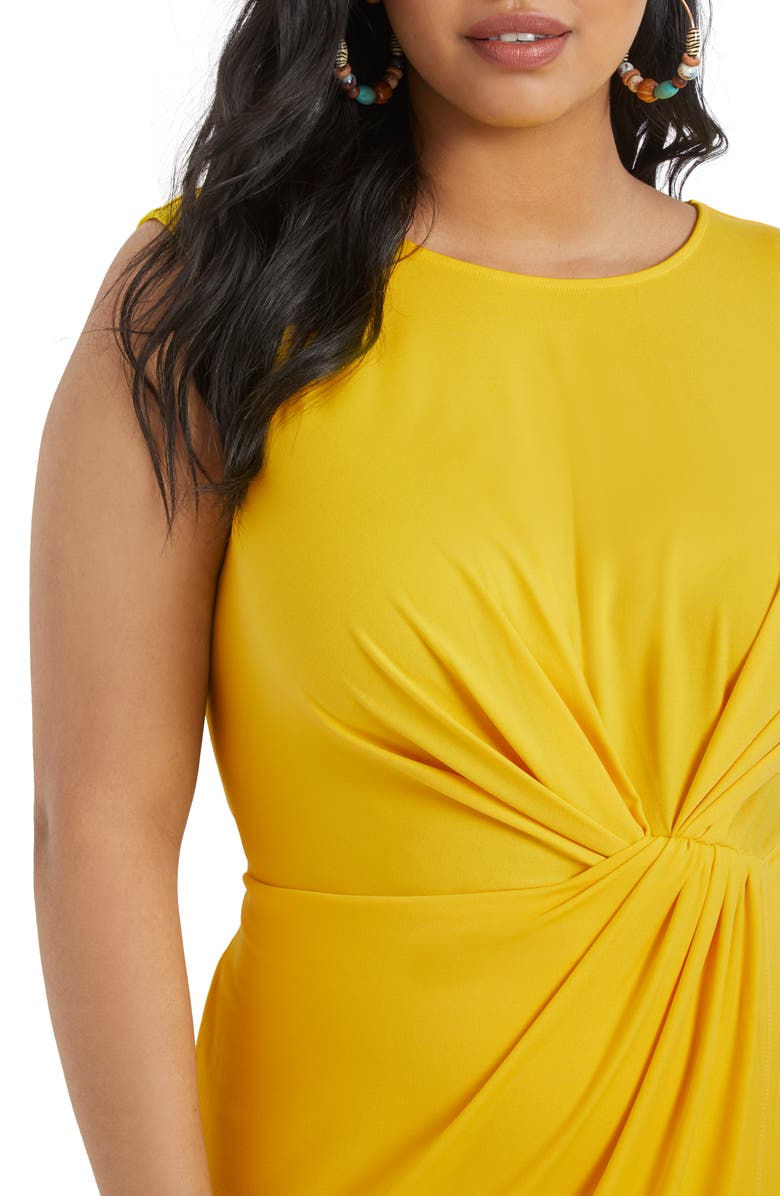 ELOQUII Drape Front Midi Dress, Alternate, color, 