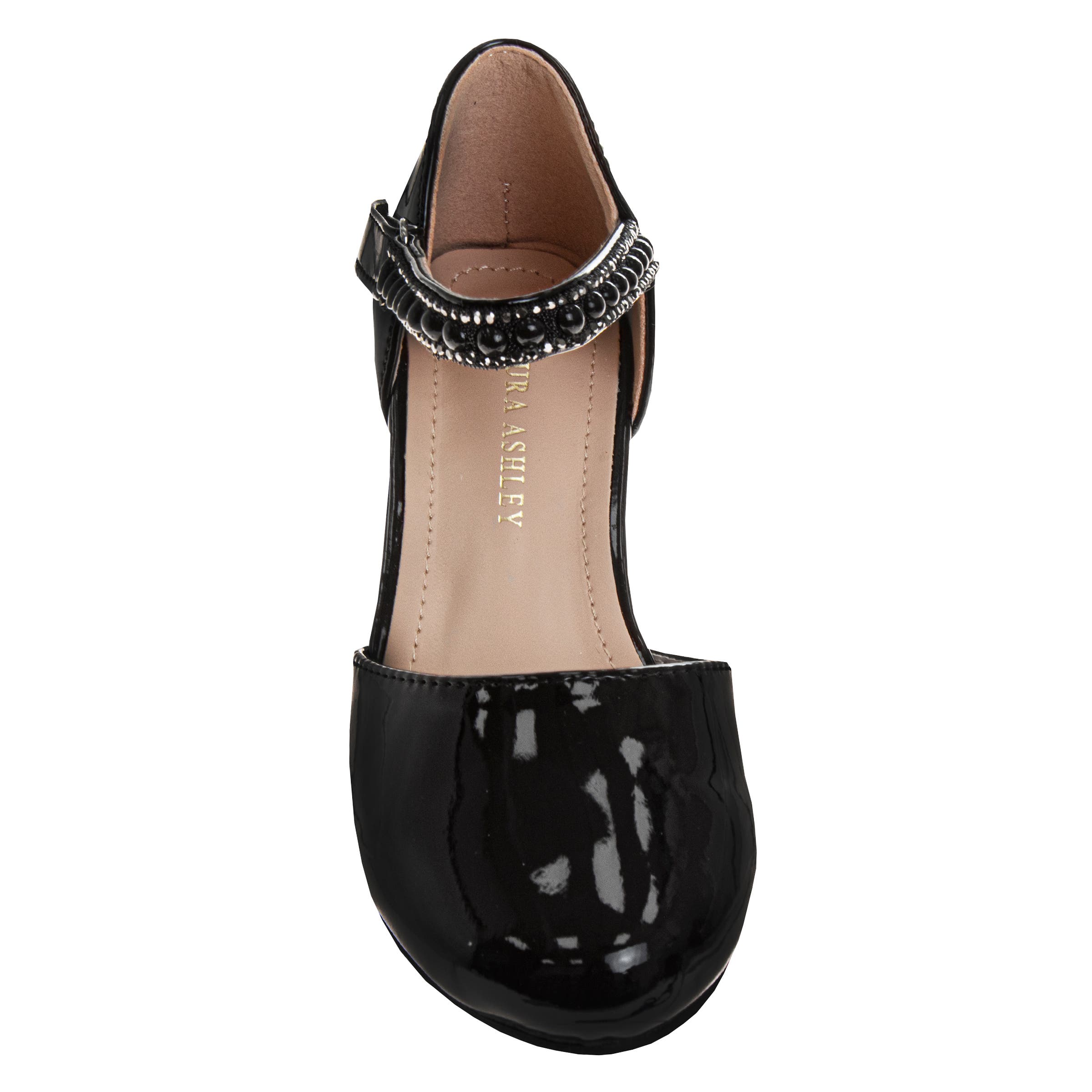 Laura Ashley Rhinestones Low Heeled Dress Shoes Girls, Alternate, color, 