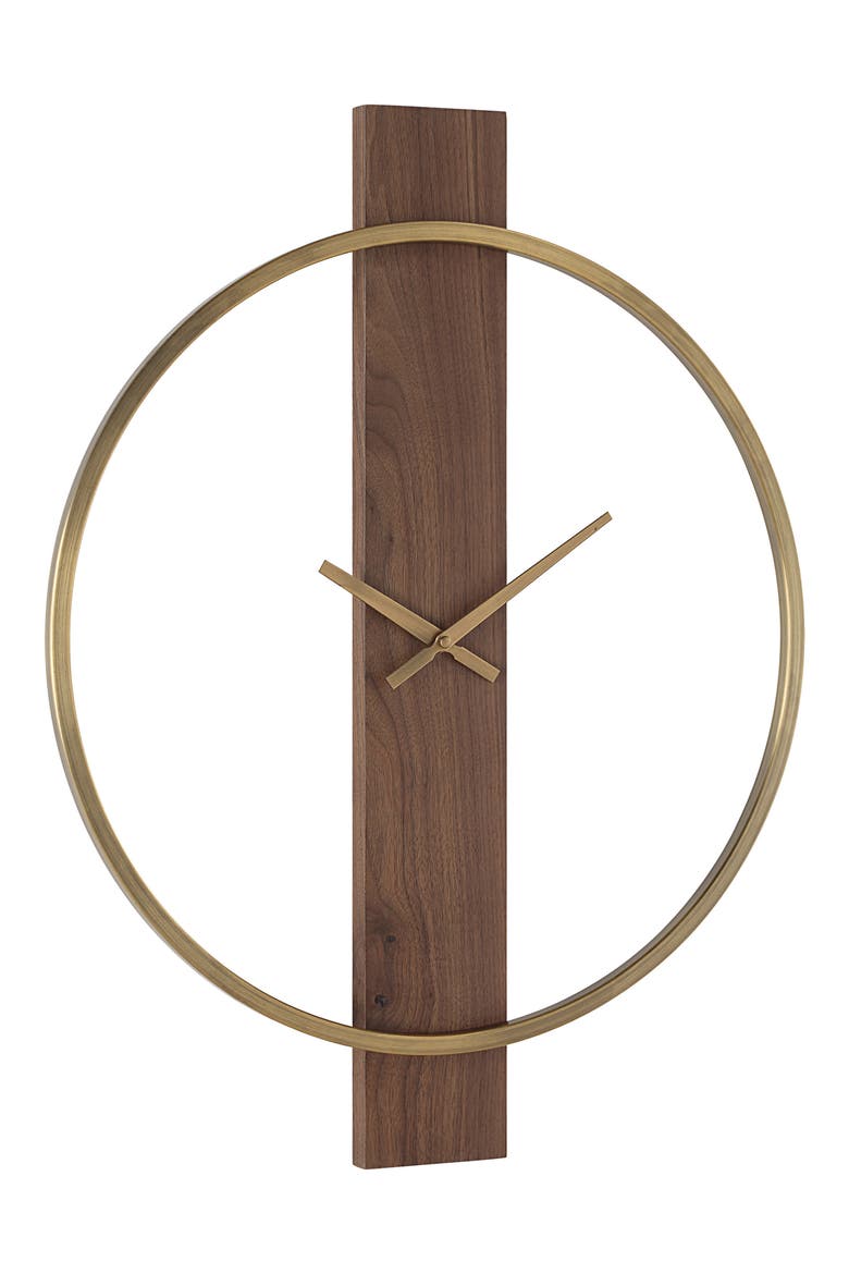 Avigail Brushed Iron Wall Clock, Alternate, color, NO COLOR