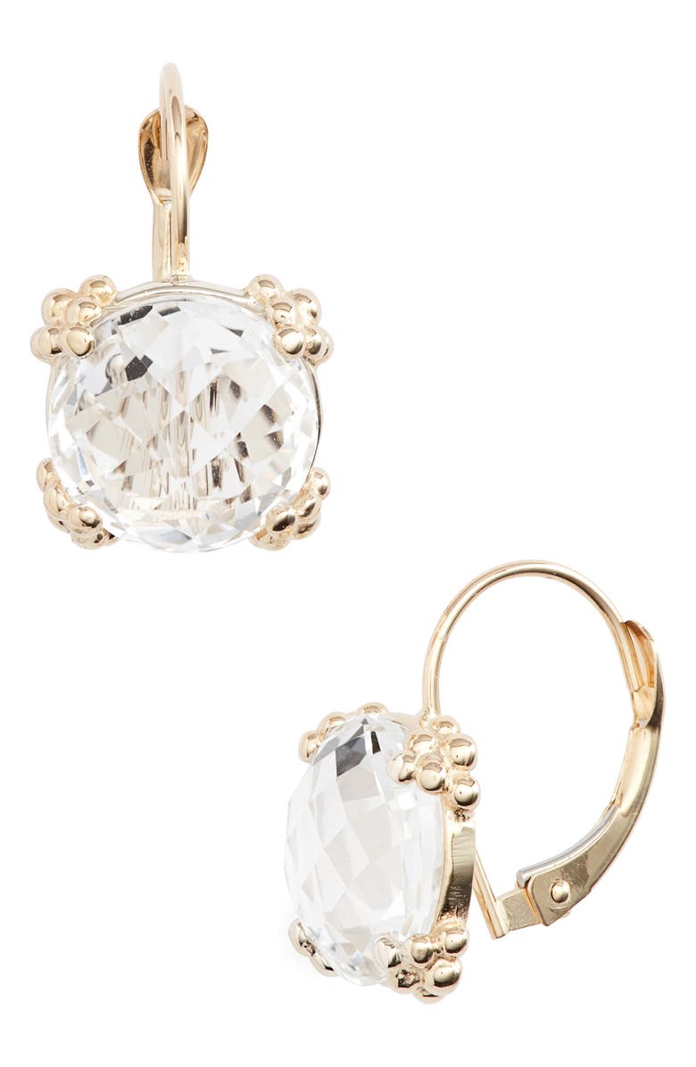 Anzie Dew Drop White Topaz Cluster Drop Earrings, Main, color, Gold