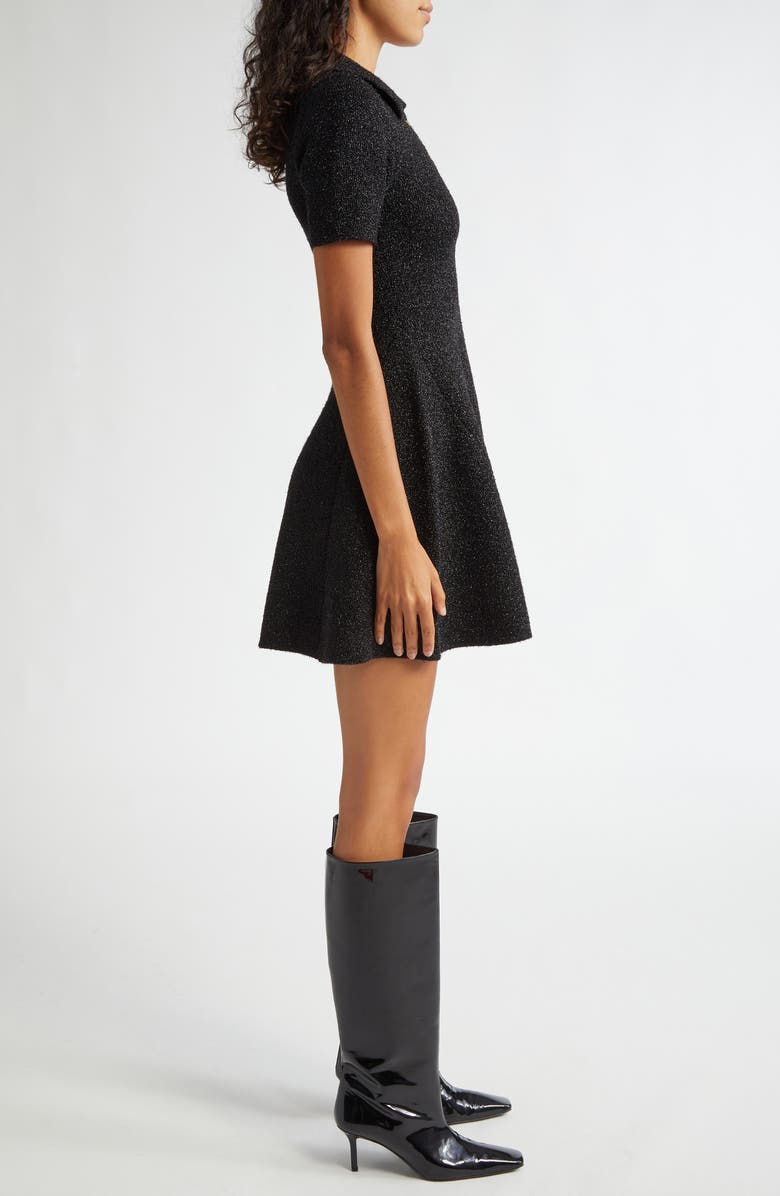 Ganni Sparkle Knit Short Sleeve Minidress, Alternate, color, 