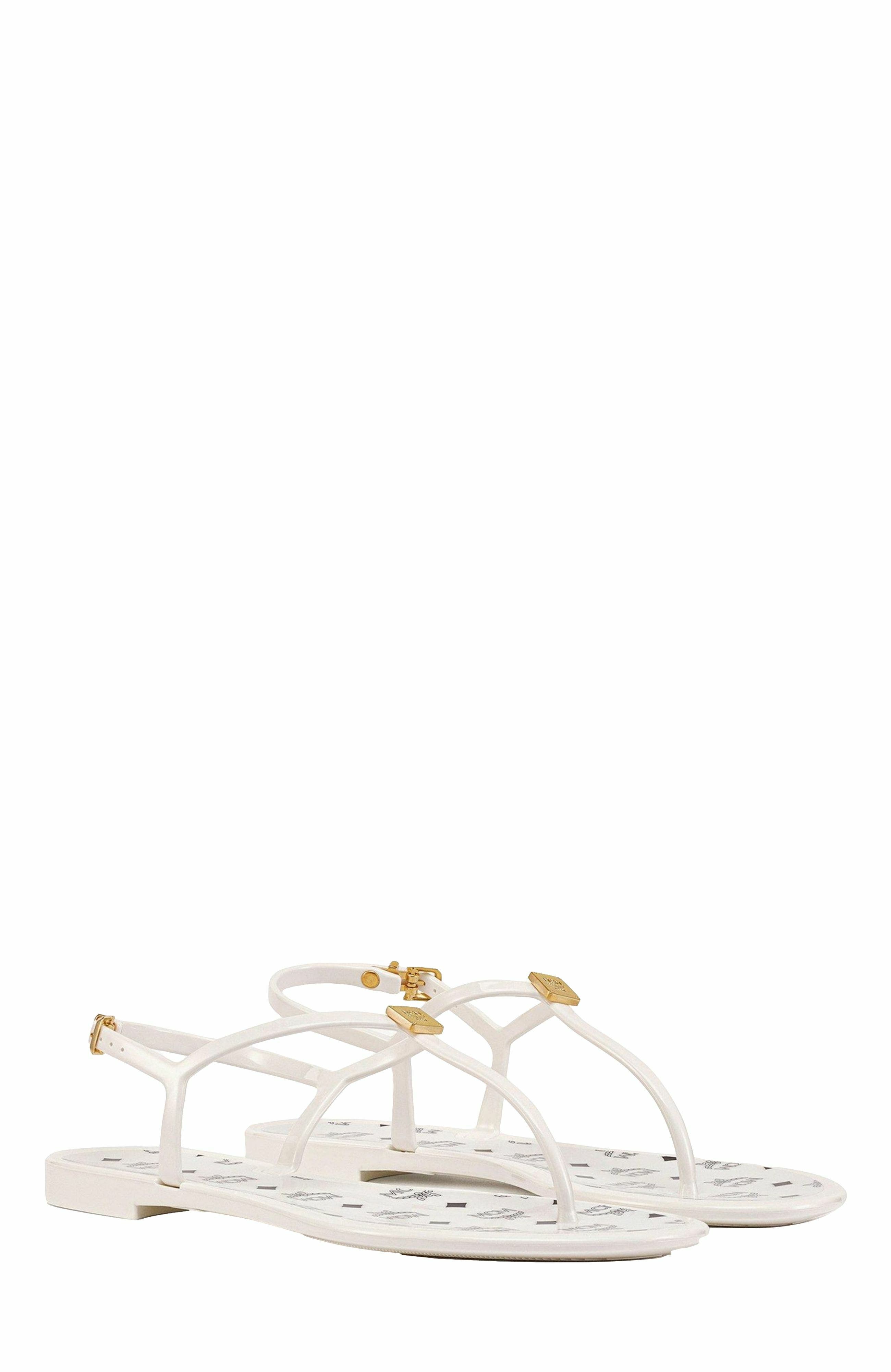 MCM Monogram Jelly Sandals, Main, color, 