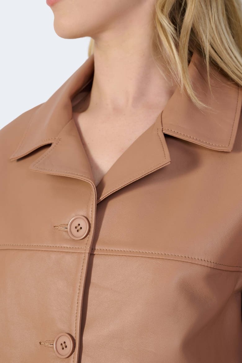 Colette Leather Jacket, Alternate, color, Mocha Brown