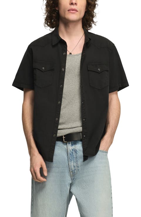 Short Sleeve Stretch Twill Snap-Up Western Shirt