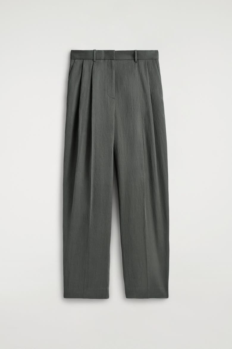 Relaxed Fluid Wide-Leg Pants, Alternate, color, DARK GRAY