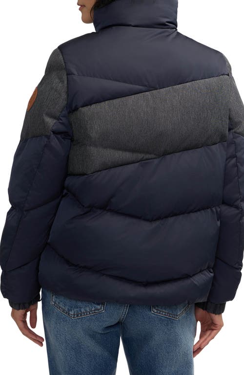 Scotch & Soda Skyla Boxy Denim Puffer Jacket In Purple