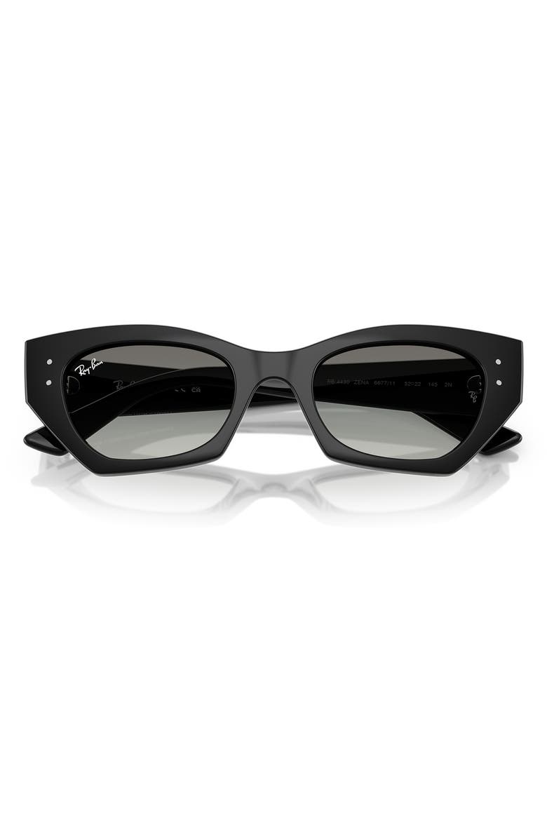 Ray-Ban Zena 49mm Irregular Butterly Sunglasses, Alternate, color, Black / Gradient Grey