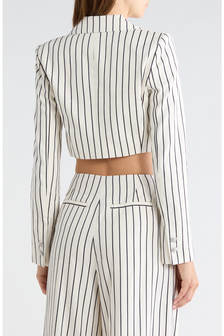 Izzie Cropped Pinstriped Blazer, Alternate, color, VINTAGE WHITE/BLACK PIN STRIPE