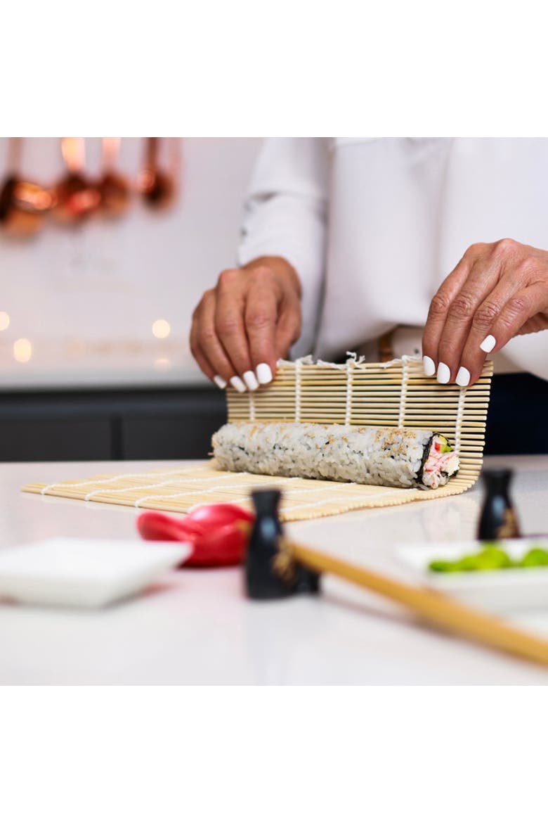Sushi Board and Sushi Roller Set, Alternate, color, Bamboo