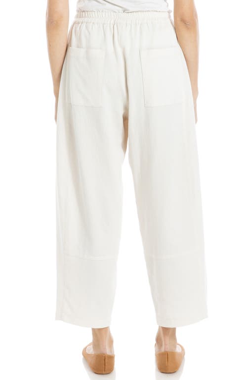 Max Studio Piqué Ankle Barrel Leg Pants In Ecru