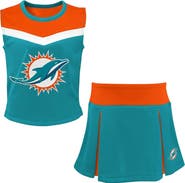 Outerstuff Girls Youth Aqua Miami Dolphins Spirit Two-Piece Cheerleader Set