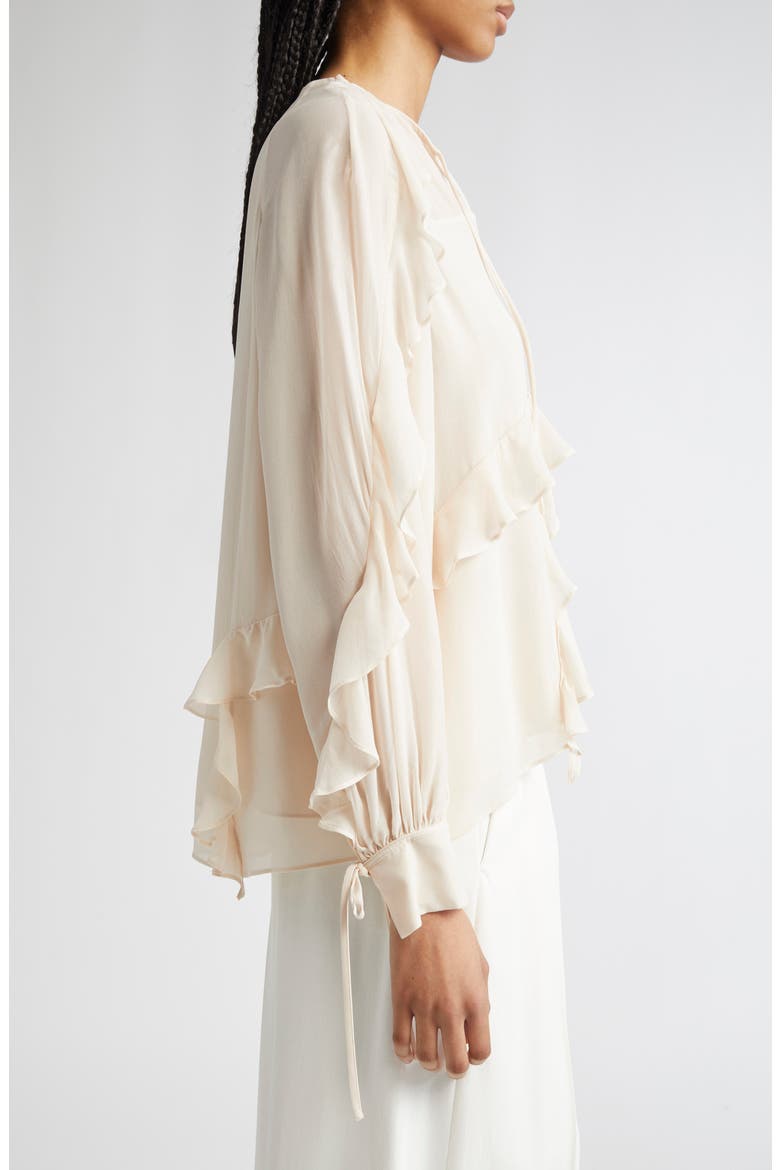 Zaria Ruffle Tie Neck Top, Alternate, color, PALE PINK