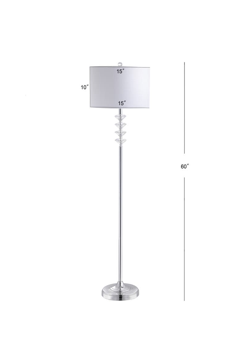 Mia Crystal/Metal LED Floor Lamp, Alternate, color, Clear/ Chrome