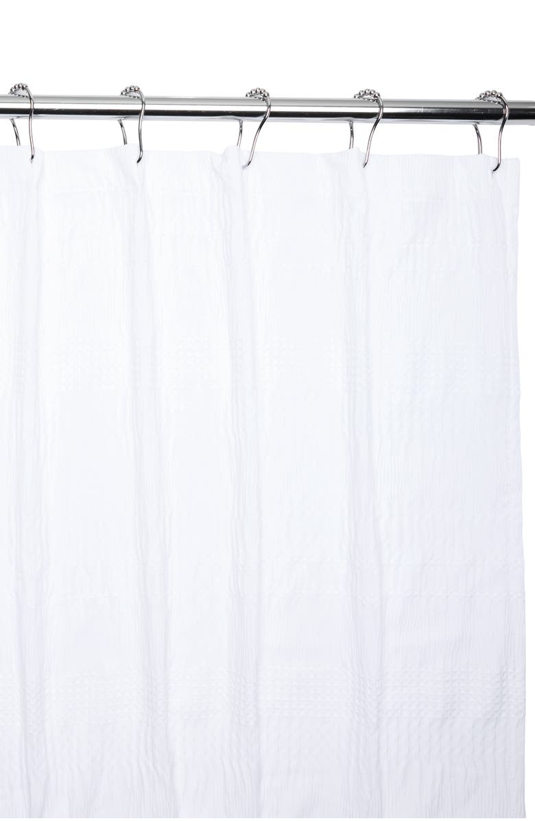 ARTISAN 34 Textured Cotton Shower Curtain, Main, color, White
