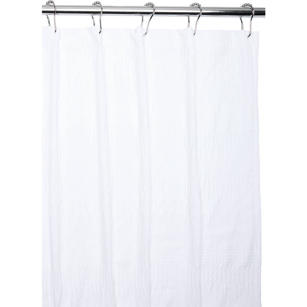 Artisan 34 Textured Cotton Shower Curtain In White