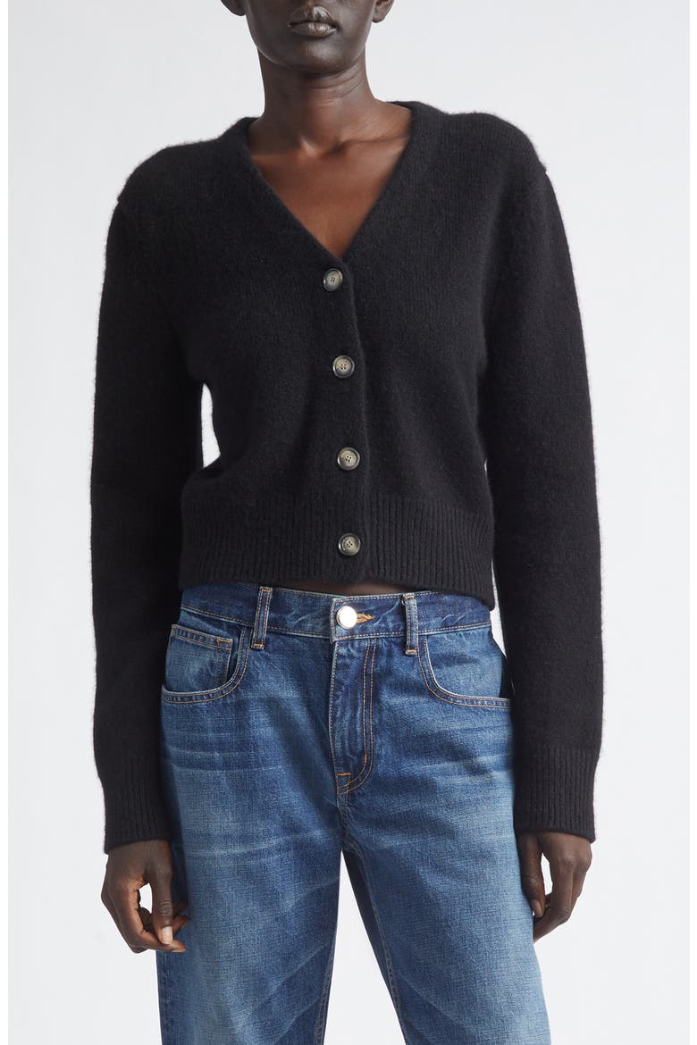 The Sloane Cashmere & Silk Cardigan, Main, color, BLACK