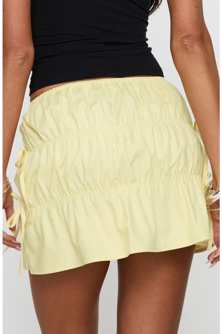 Kiwie Smocked Cotton Miniskirt, Alternate, color, BUTTER YELLOW