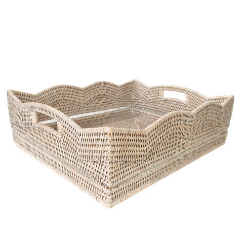 Artifacts Rattan Scallop Collection Shelf Basket