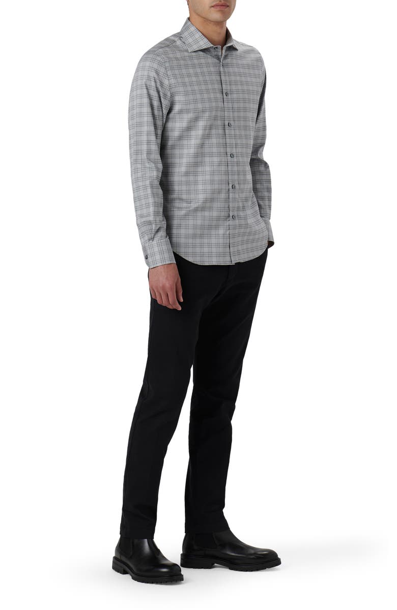 Bugatchi Axel Shaped Fit Plaid Stretch Cotton Button-Up Shirt, Alternate, color, 