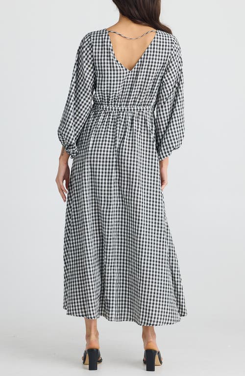 BRAVE + TRUE BRAVE+TRUE SUNSHINE PLAID LONG SLEEVE MAXI DRESS 
