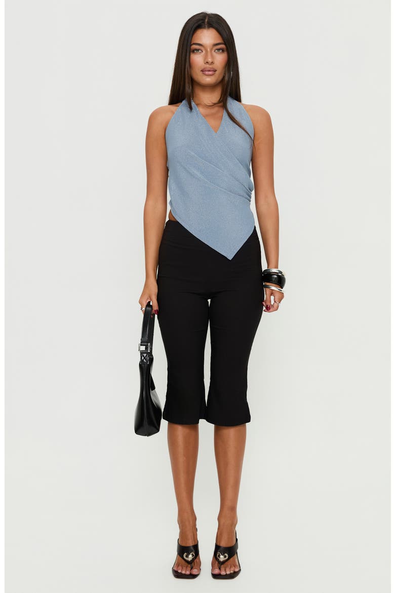 Lillyan Drape Halter Top, Alternate, color, BLUE