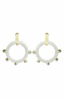 Panacea Raffia Wrapped Circle Drop Earrings