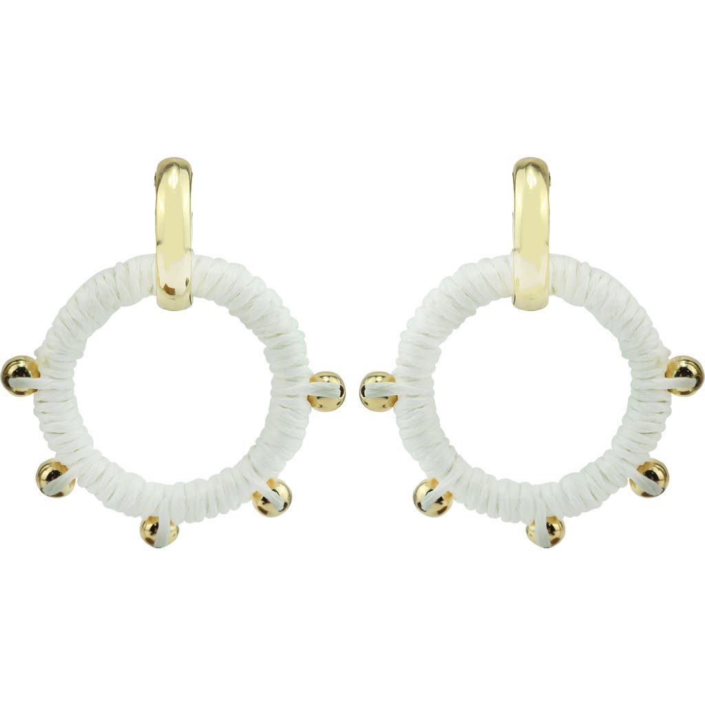 Panacea Raffia Wrapped Circle Drop Earrings