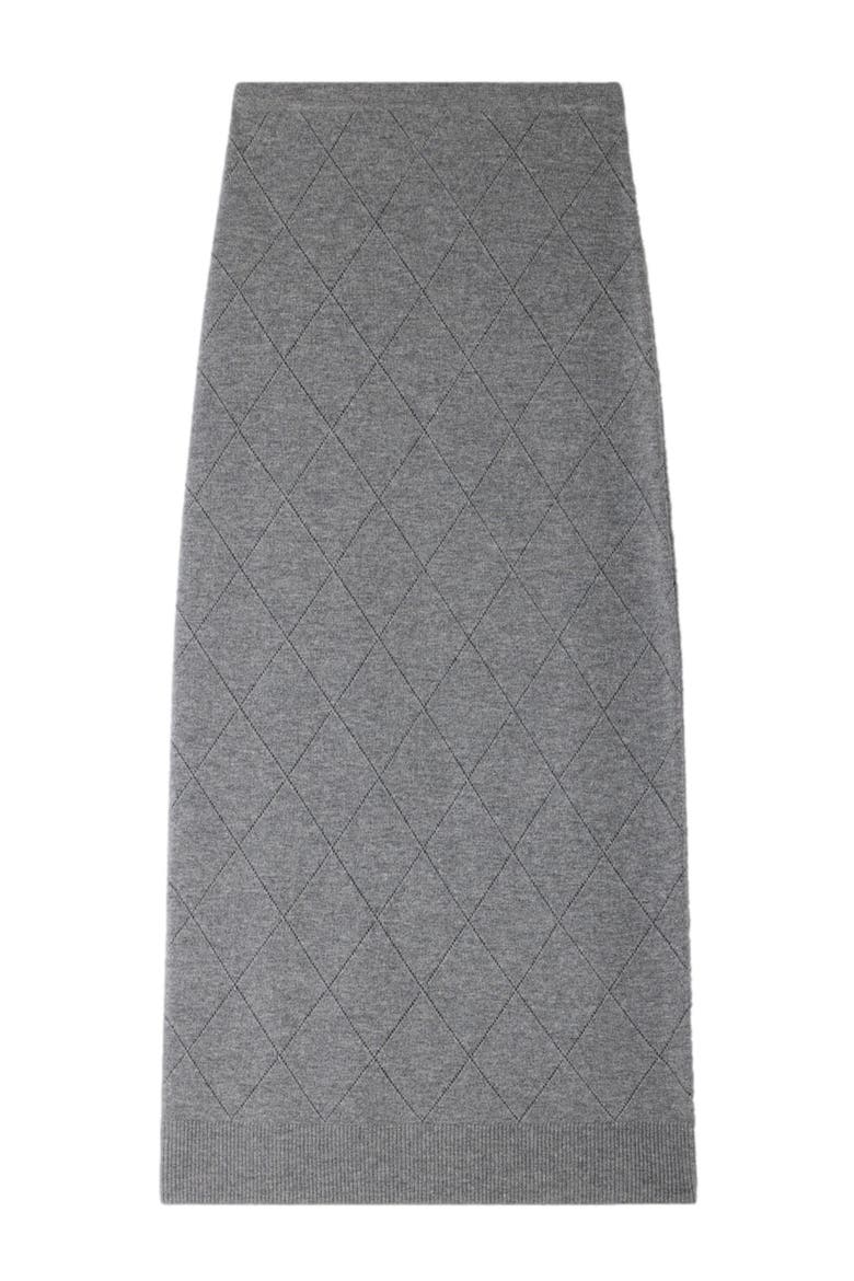 Pointelle knit maxi skirt, Alternate, color, Grey