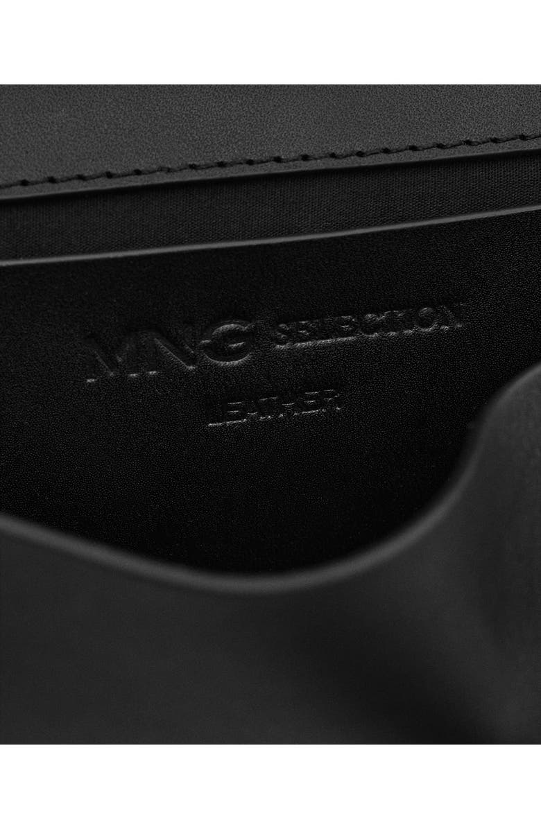 MANGO Leather Belt with Detachable Pouch, Alternate, color, Black