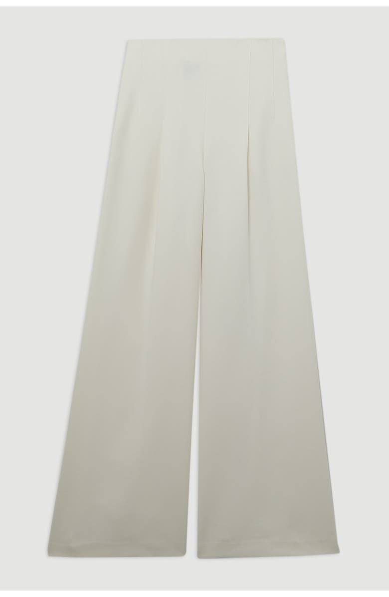 Karen Millen Essential Wide Leg Tailored Trouser, Alternate, color, Ivory