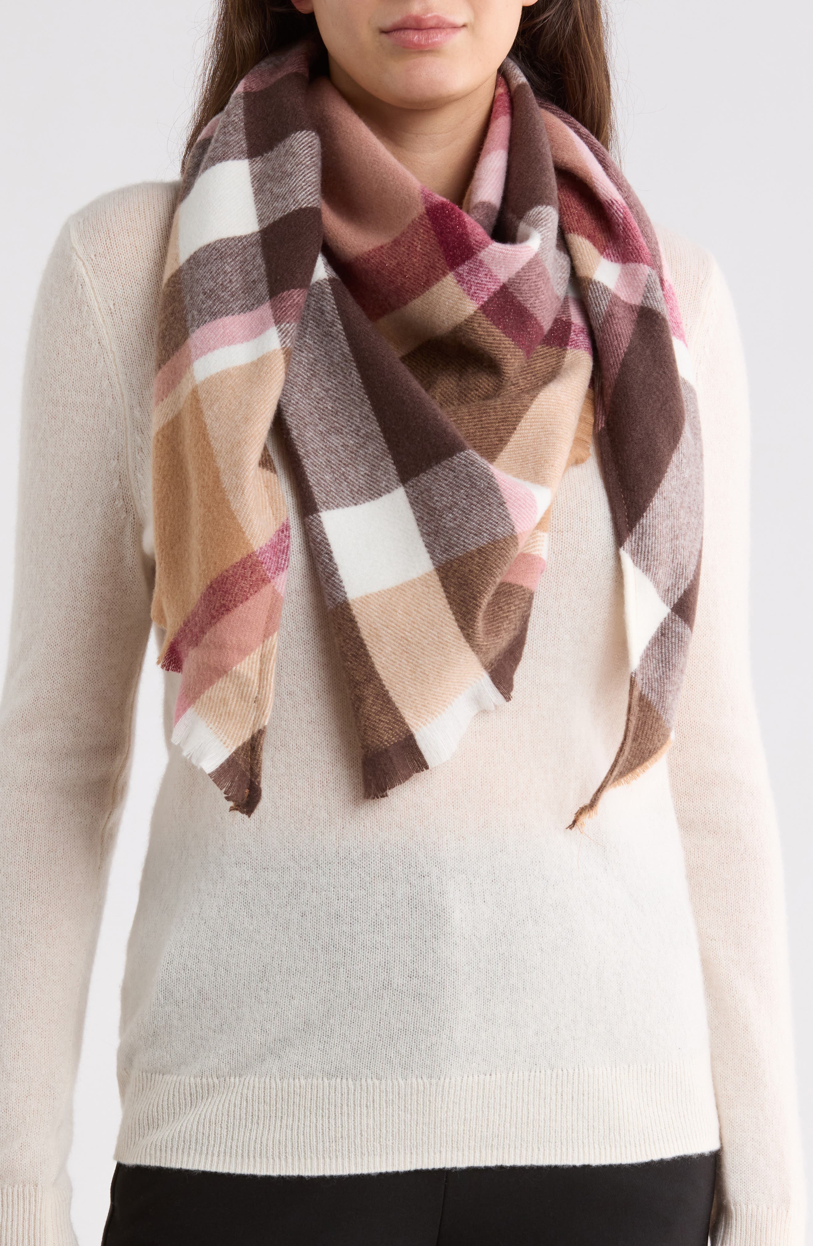 Plaid Triangular Scarf