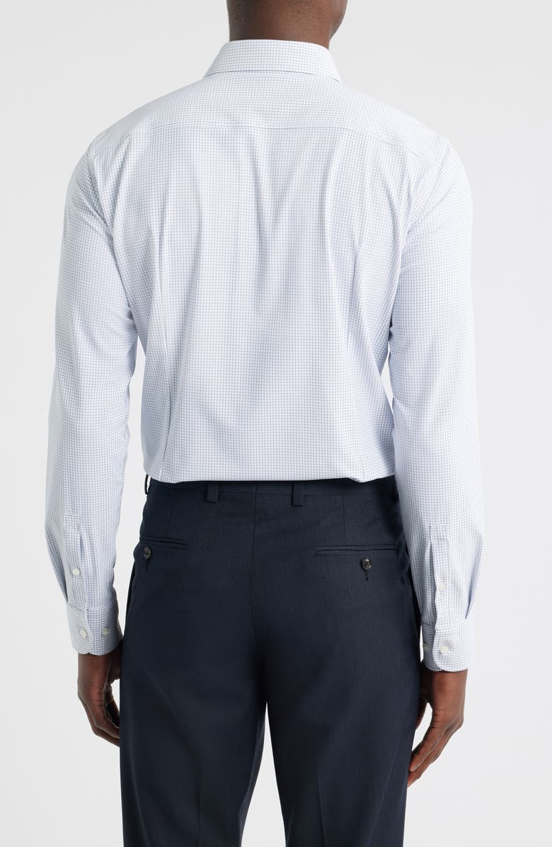 BOSS Hank Slim Fit Microcheck Stretch Dress Shirt, Alternate, color, Dark Blue