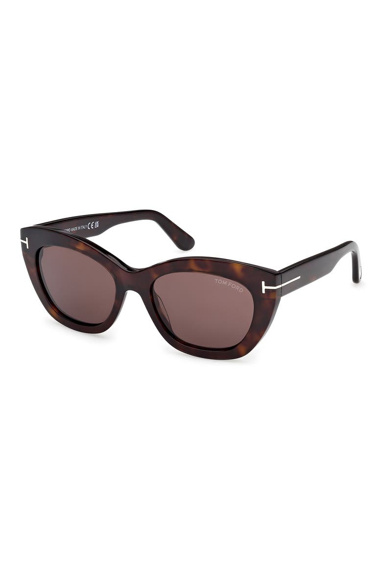Linda 53mm Butterfly Sunglasses, Alternate, color, DARK HAVANA/ WARM BROWN LENSES