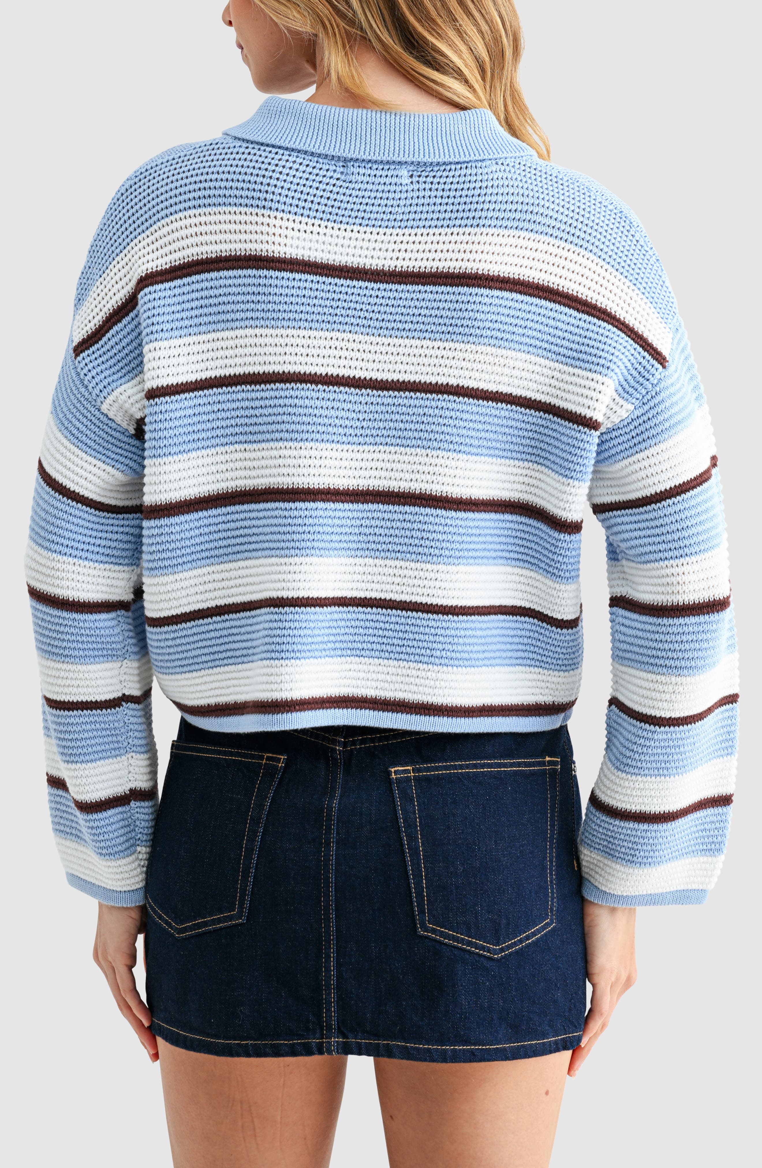 Striped Polo Sweater - image 4