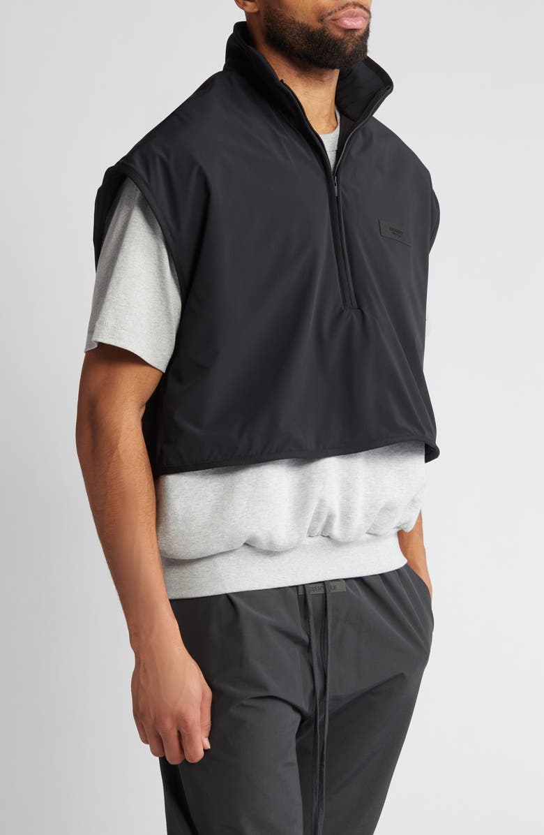 Fear of God Essentials Half Zip Fleece & Nylon Vest, Alternate, color,