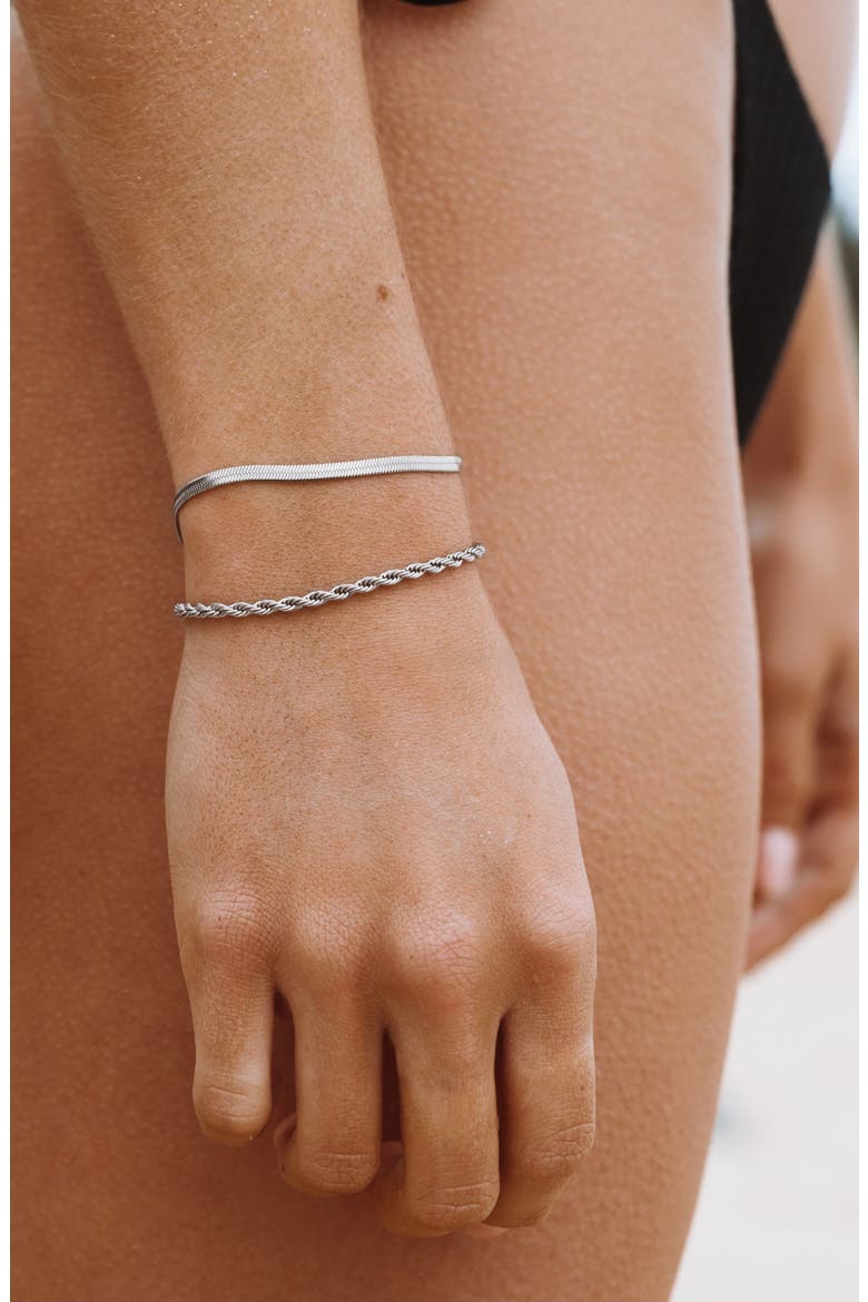 Calvi Rope Chain Bracelet, Alternate, color, Silver