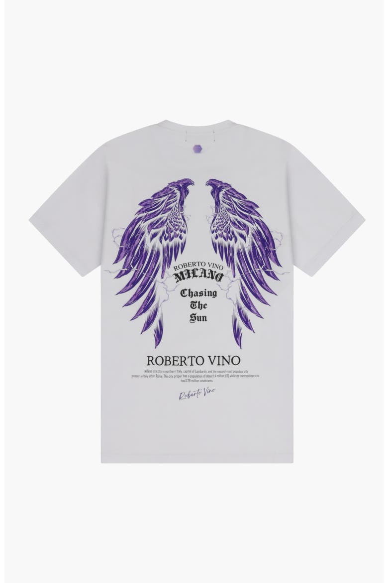 Chasing the Sun Winged Graphic Slim Fit T-Shirt, Alternate, color, White