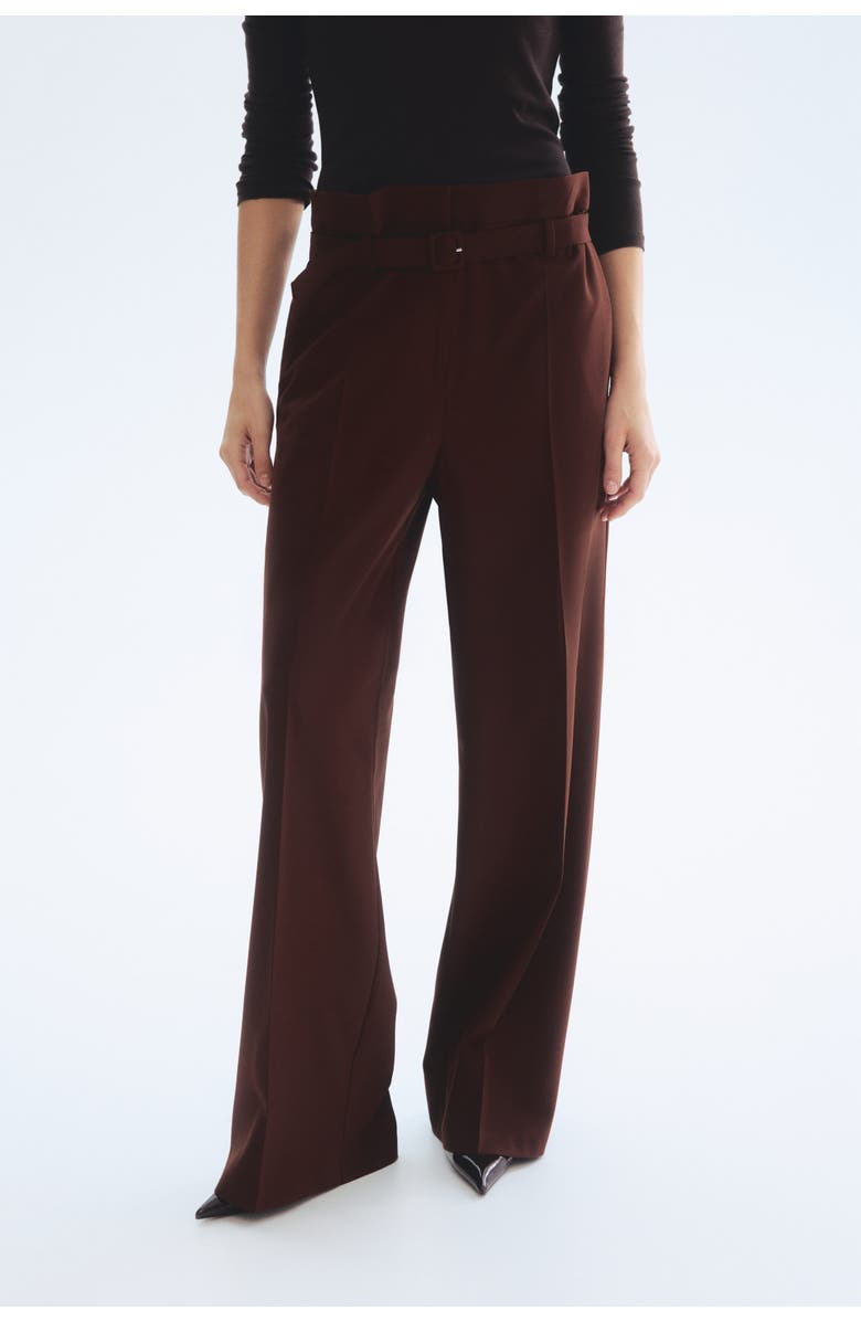 H&M Belted Paper Bag Trousers, Alternate, color, 