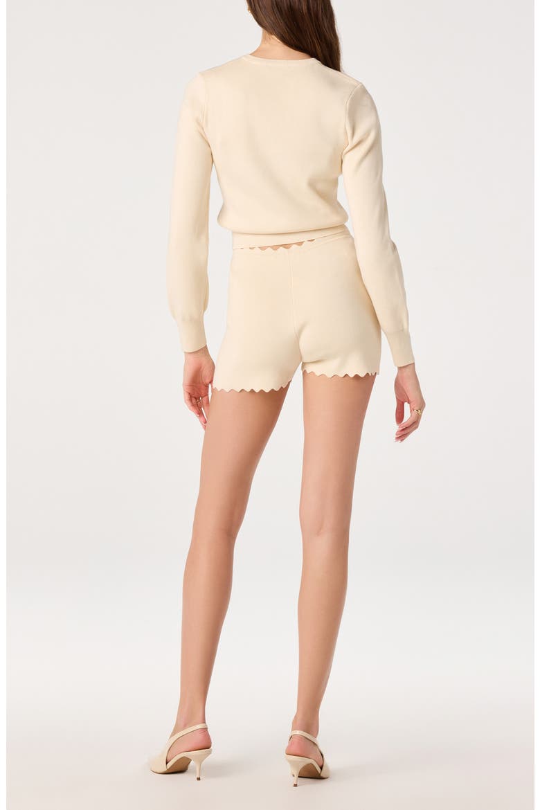 Scalloped Placket Crop Cardigan, Alternate, color, CREAM