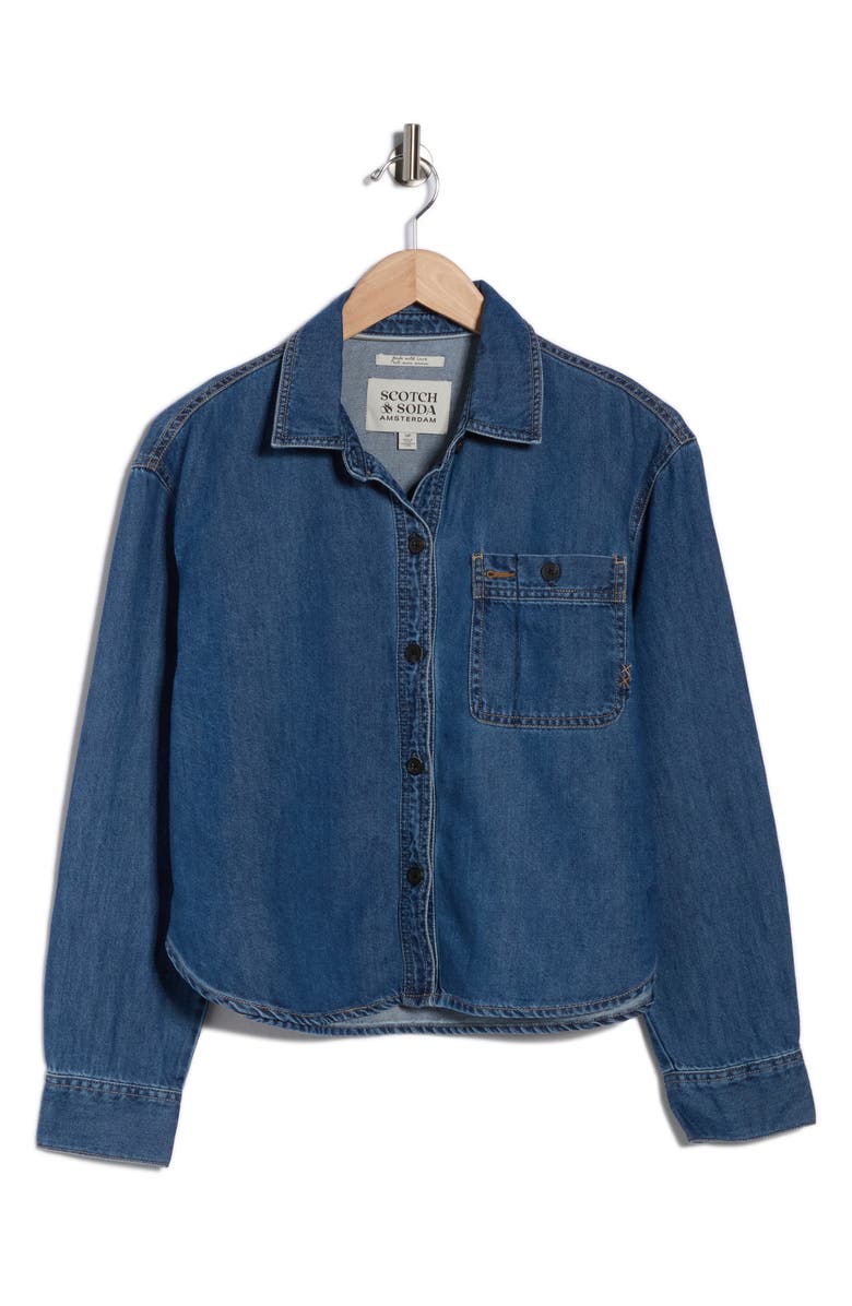 Scotch & Soda The Crop Denim Shirt, Alternate, color, Two Bridges
