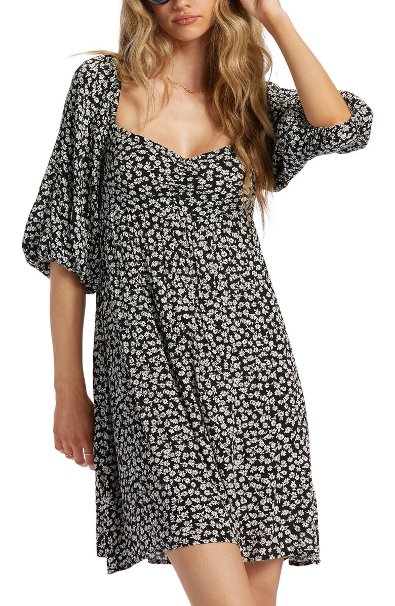 Billabong Swept Away Again Floral Babydoll Dress, Alternate, color,