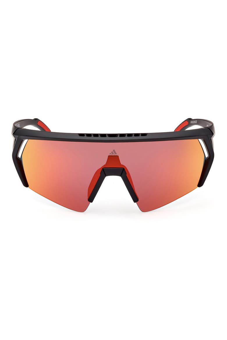 00mm Shield Sunglasses, Main, color, MATTE BLACK / BORDEAUX MIRROR