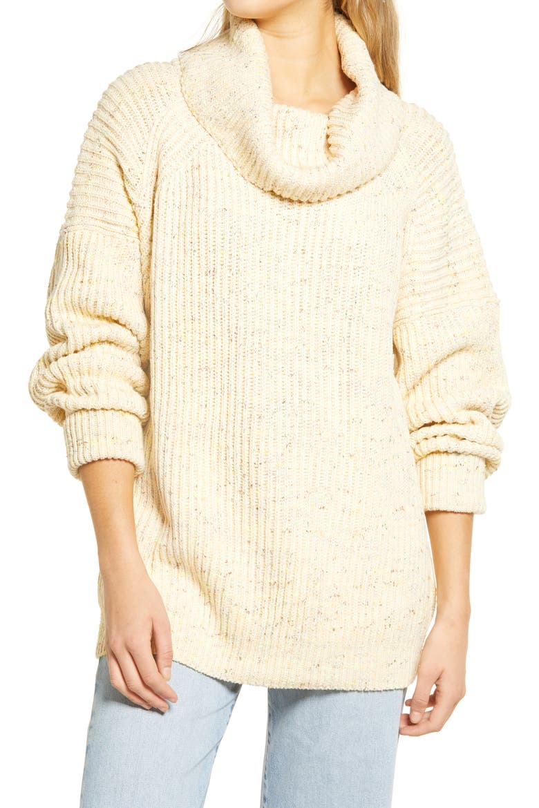 Leo Tunic Sweater, Main, color, SASSY PEACH COMBO