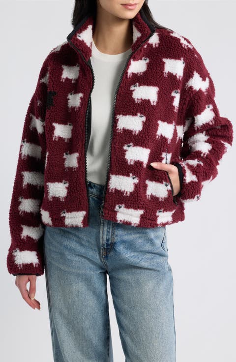 Sheep High-Pile Fleece Full Zip Sweatshirt