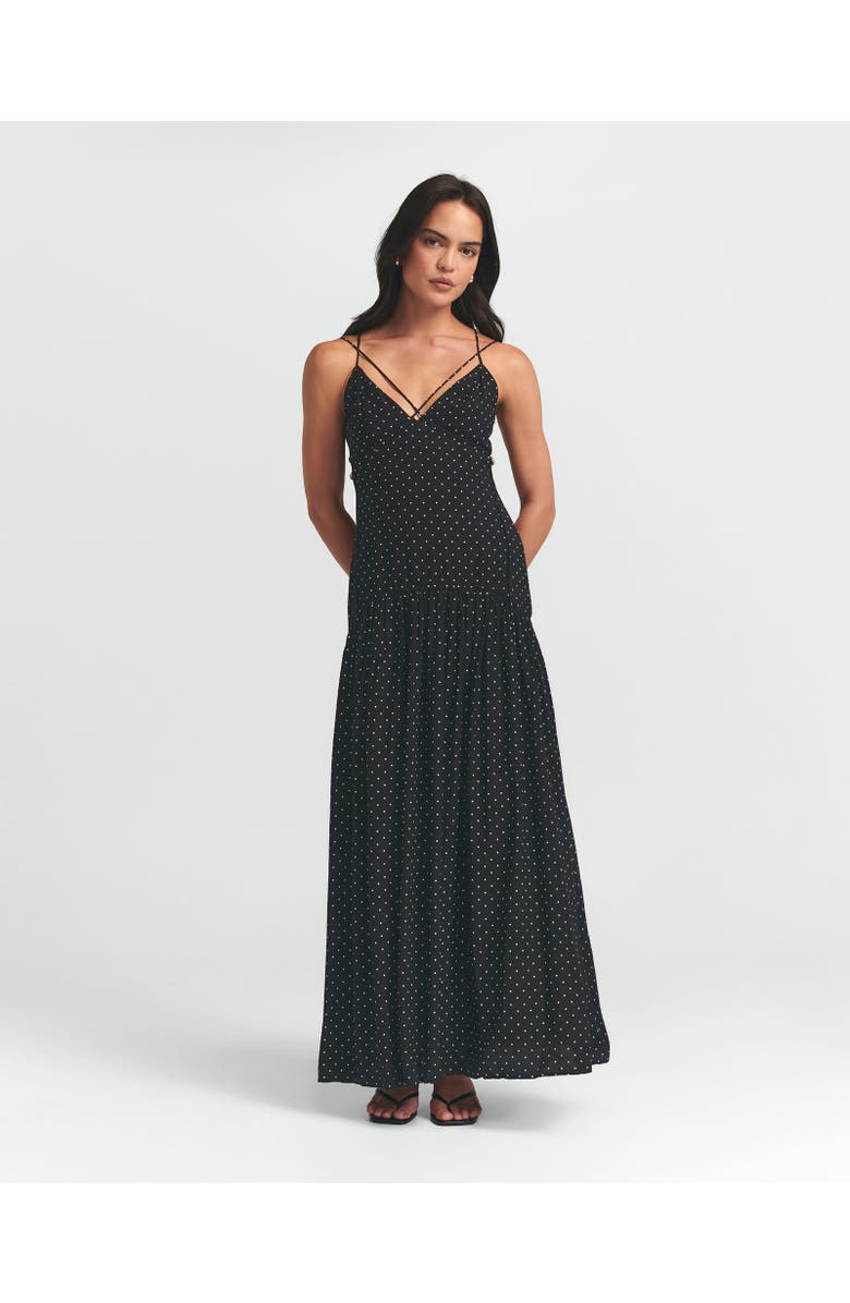 ST MRLO Paris Maxi Dress, Main, color, Black Base Spot